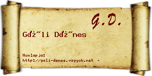 Gáli Dénes névjegykártya